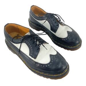 Dr. Martens 90s England Made Black/White Wingtip Oxford Shoes Unisex Sizes 8M/9W
